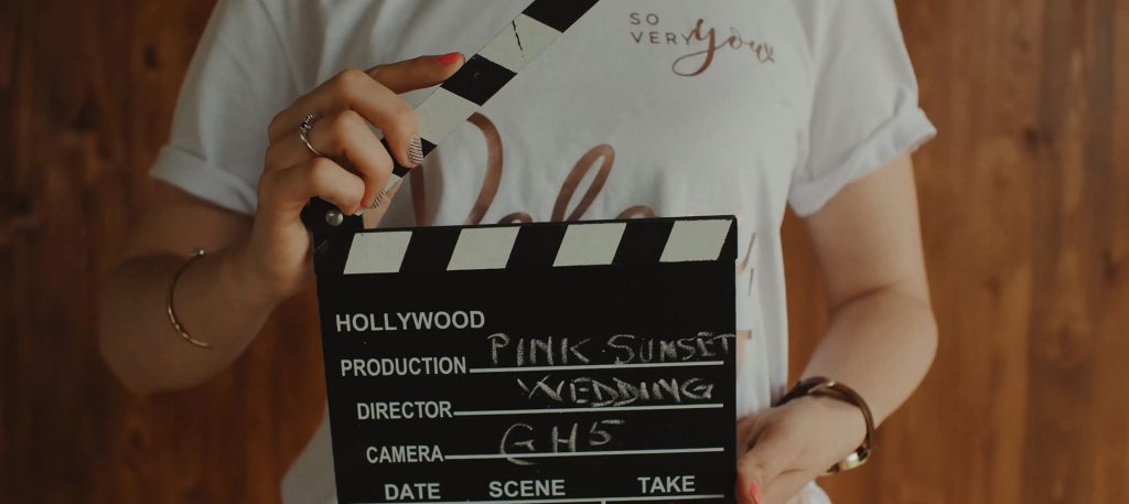 Pink sunset wedding
